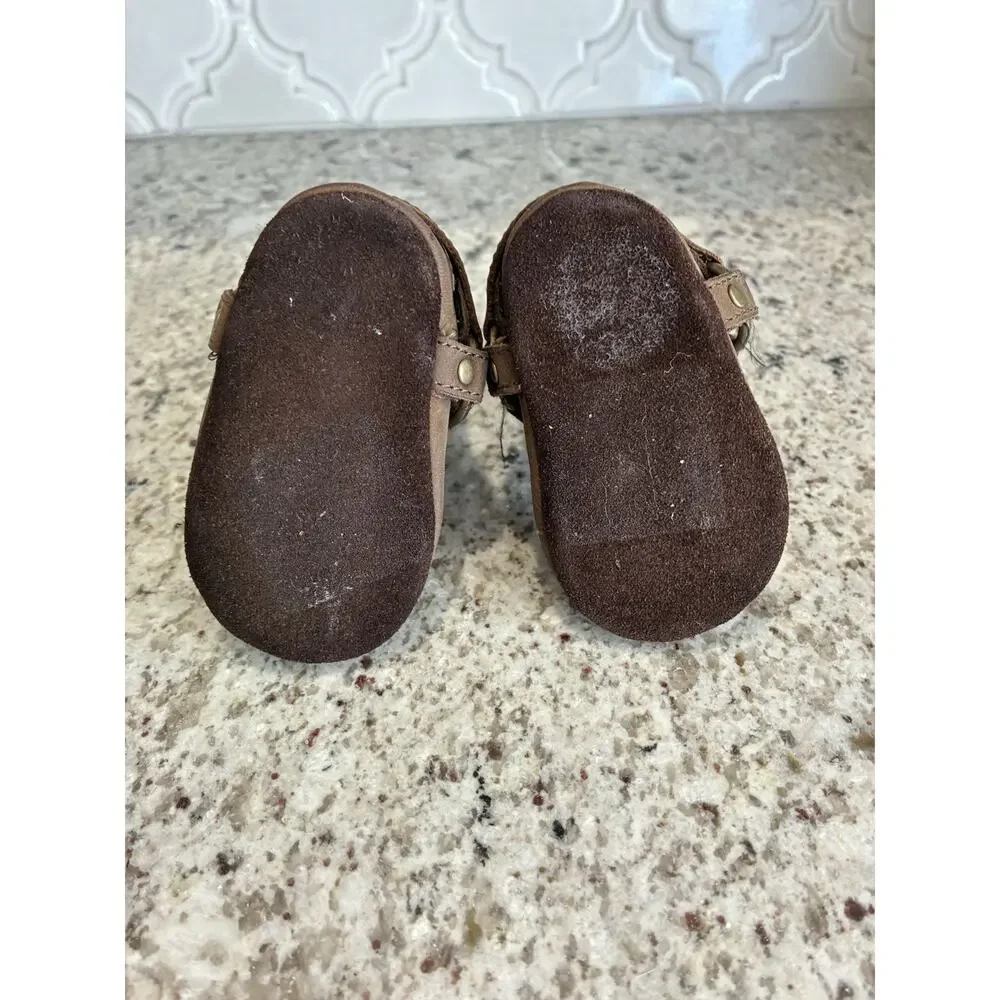 FRYE Harness Brown Leather Soft Sole Infant Baby Boots Booties 1 M